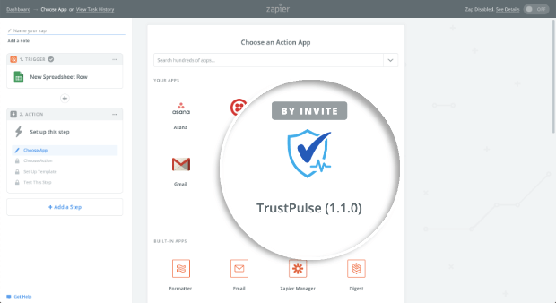 Select TrustPulse App
