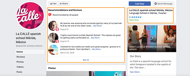 social statistics facebook reviews example