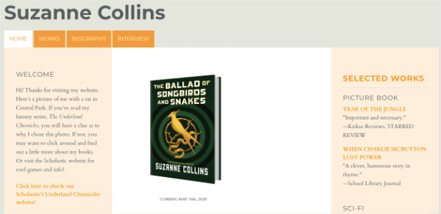 Suzanne-Collins-Bad-Website-Example