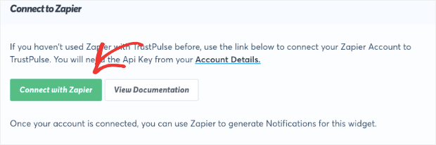Connect to Zapier with TrustPulse