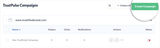 TrustPulse - Create a Campaign