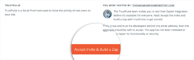 Accept and Build a Zap