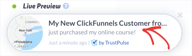 TrustPulse clickfunnels conversion alert