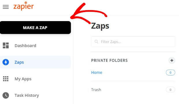 Make a Zap in Zapier