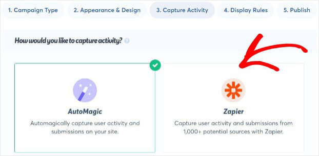 TrustPulse Trigger options Zapier