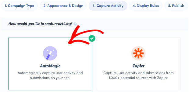 select automagic for capturing activity