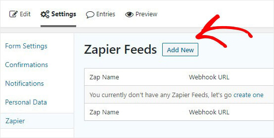 Zapier Feed in Gravity Forms WordPress