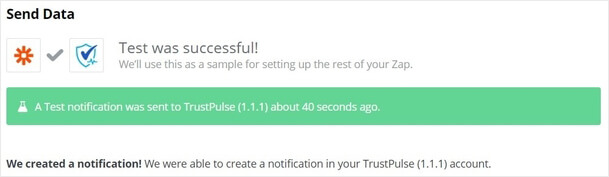 Zapier TrustPulse test