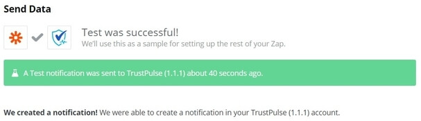 Zapier TrustPulse test