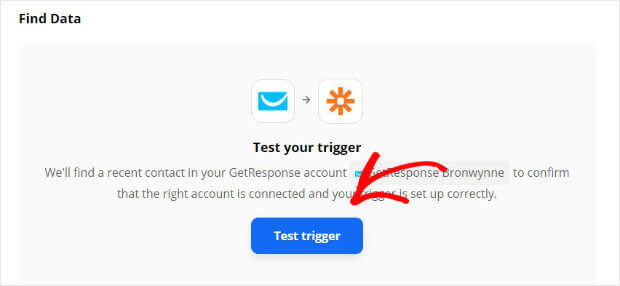 Test GetResponse and Zapier trigger