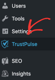 TrustPulse in WP dashboard
