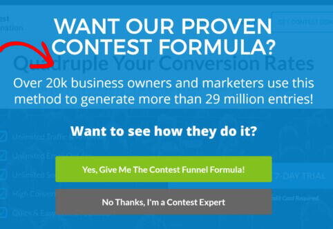 Contest Domination social proof popup