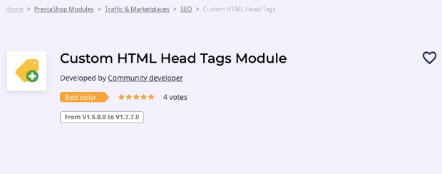 Custom HTML Head Tags Module