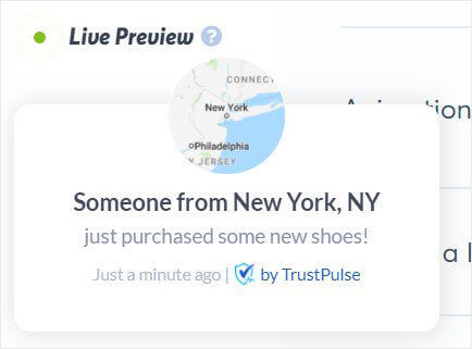 Expanded TrustPulse social proof notification