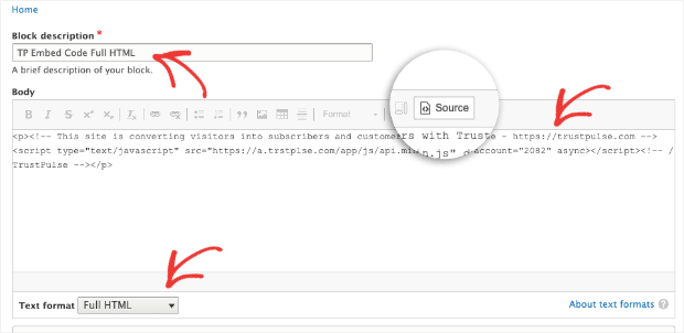 Source for the embed code trustpulse-min