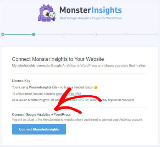 Connect to Monsterinsights