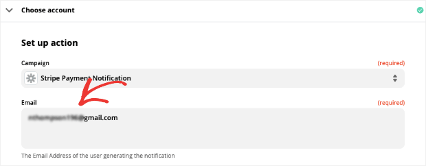 Enter email of person generating the notification in Zapier
