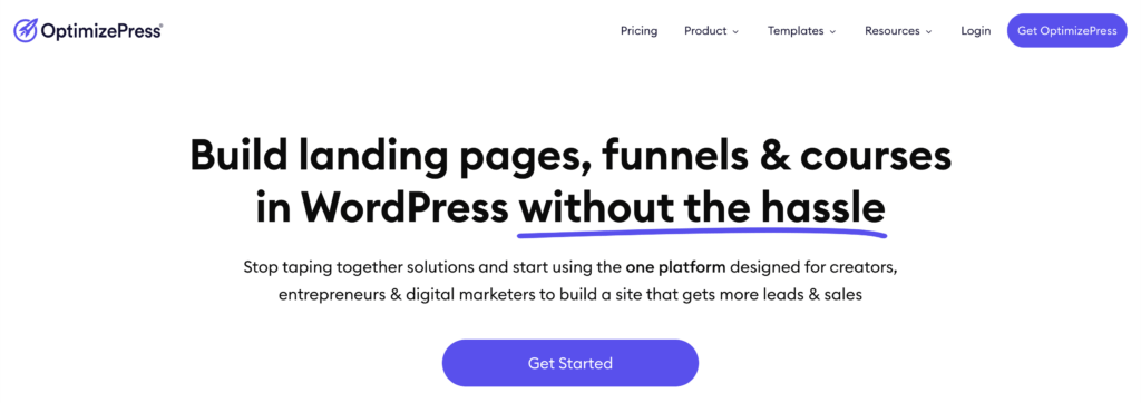 OptimizePress - plugin landing page wordpress