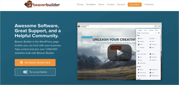 beaver builder homepage