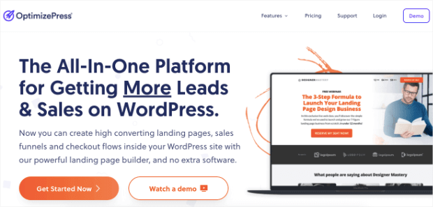 optimizepress landing page builder homepage