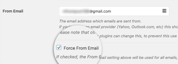 check box for force from email