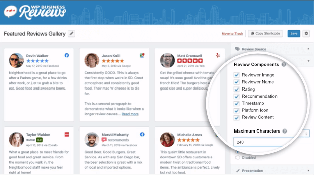 customize details in wpbusiness reviews