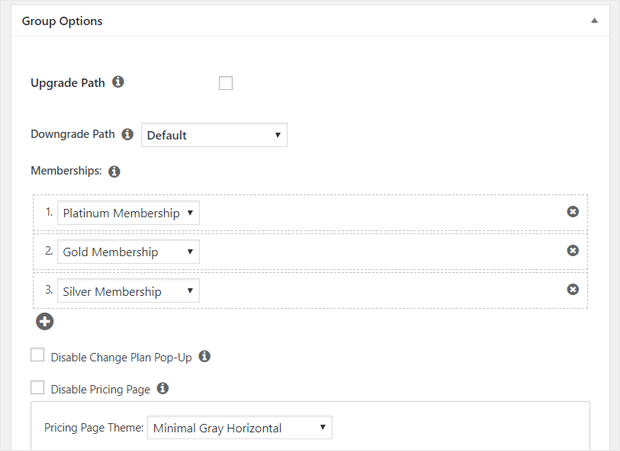 memberpress group options