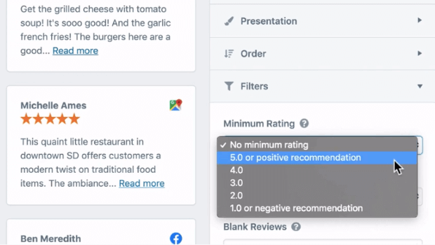 minimum rating wpbusiness reviews