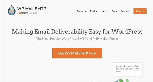 wp mail smtp for wordpress homepage