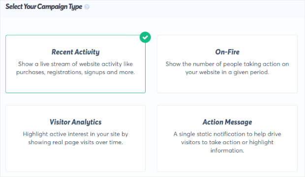 TrustPulse Campaign Types