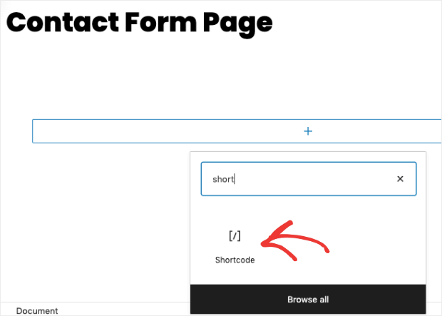 add shortcode to a page