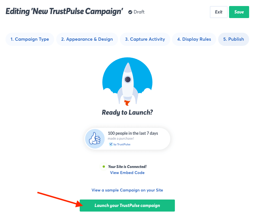 Publish your campaign to begin capturing notifications