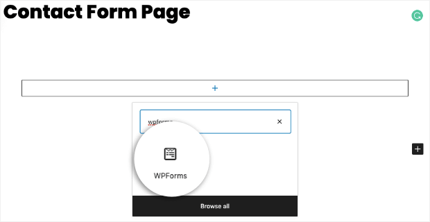 wpforms block in wordpress