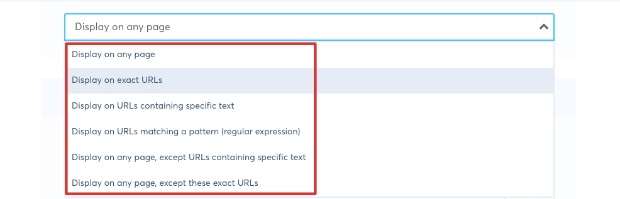 Display options in TrustPulse