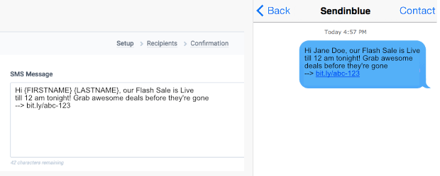SMS flash sale notification