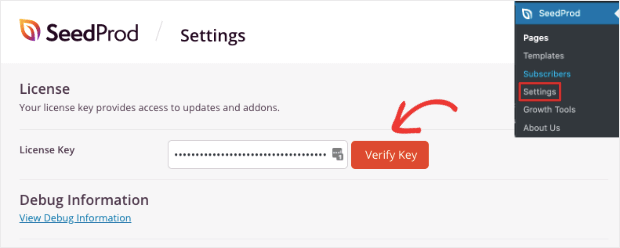 license key verification for seeprod