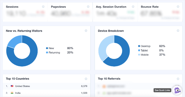 monsterinsights dashboard