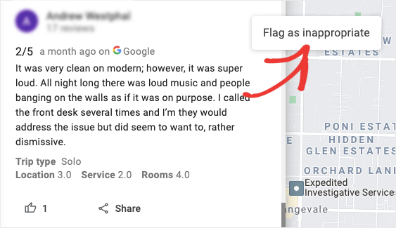 flag a google review as inappropriate