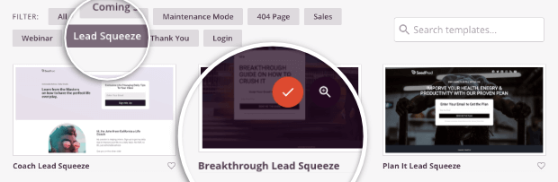 seedprod lead squeeze pages