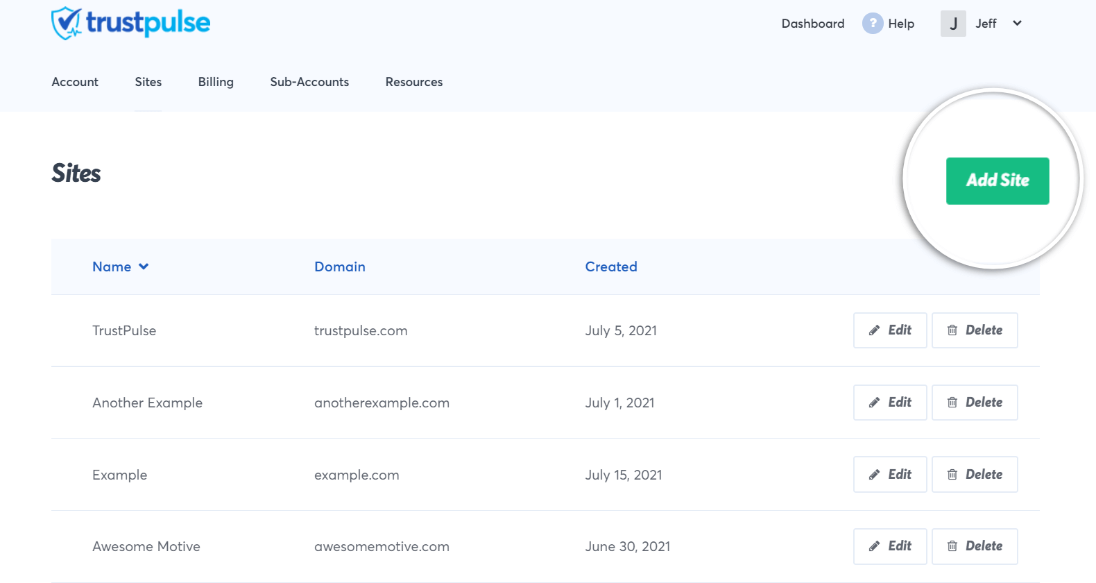 how-to-add-edit-or-delete-a-site-in-trustpulse-trustpulse