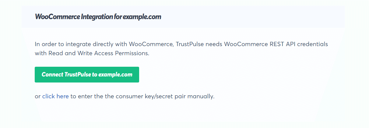 click on the woocommerce connect store button