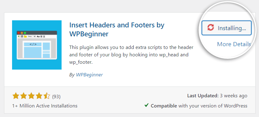 Installing Insert Headers and Footers by WPBeginner