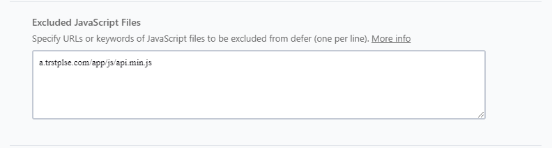 Adding the TrustPulse API to js files to be excluded