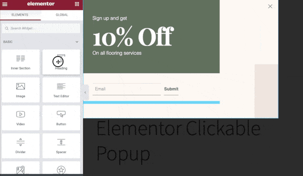 add new functions to elementor popup