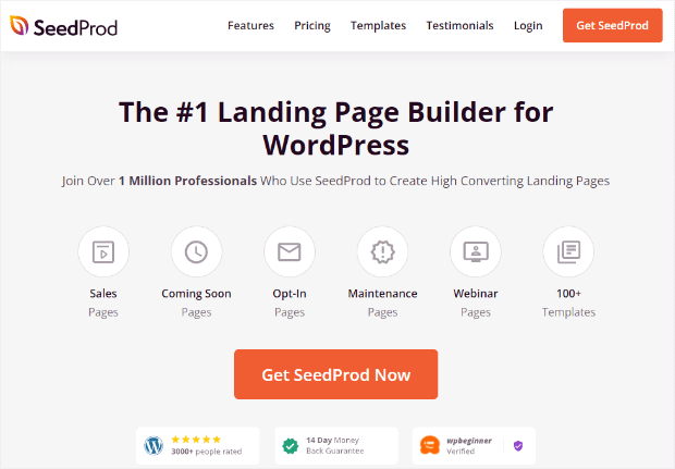seedprod wordpress theme builder homepage