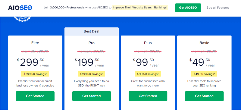 aioseo pricing
