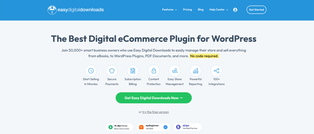 WordPress eCommerce plugins - easy digital downloads