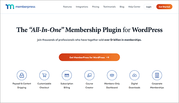 Memberpress homepage