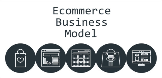 ecommerce business model background concept with icons