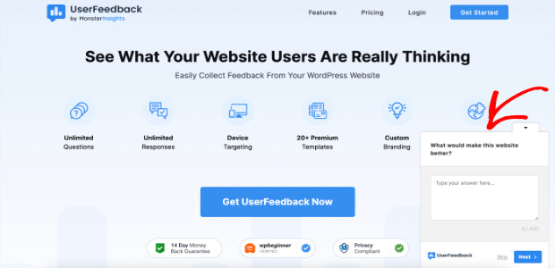 userfeedback homepage